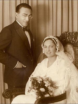 Monochrome Beige image of a man and a woman